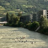 Descente du Rhône à la nage
